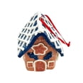 thumbnail image 2 of Christmas Gingerbread House Ornament, Mini House Hanging Ornament, Blue Roof Gingerbread Design for Christmas Tree, Wreath, Garland and Festive Holiday Display, 2.75 Inch, 2 of 7