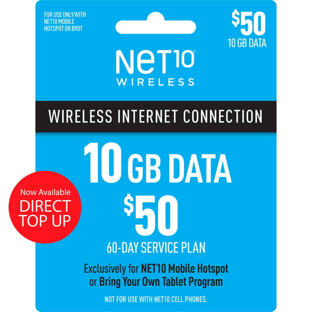 How long does it take to use 10gb of hotspot Net10 50 Mobile Hotspot 60 Day Plan Direct Top Up Walmart Com Walmart Com