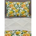thumbnail image 3 of Blossom Comforter & Sham Bedding Set, Rose Bouquet Branches Gardening Spring Buds Fragrance Motif on Plain, 3 pcs Duvet Set Microfiber Filling Quilt, 5 Sizes, Yellow Green Dark Peach, by Ambesonne, 3 of 4