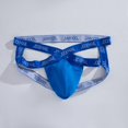 thumbnail image 6 of JOCKMAIL Men's Sexy Ice Silk Jockstarp Bikini Breathable U-Convex Cross V-Low Waist Underwear, 6 of 7