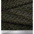 thumbnail image 2 of Soimoi Black polyester Georgette Fabric Leaves Decor Fabric Printed Yard 42 Inch Wide, 2 of 5