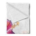 thumbnail image 2 of Flower Soft Flannel Fleece Throw Blanket, Hibiscus Flower in Pastel Abstract Colorful Romantic Petal Pattern Artwork Print, Cozy Plush for Indoor and Outdoor Use, 50" x 60", Multicolor, by Ambesonne, 2 of 5