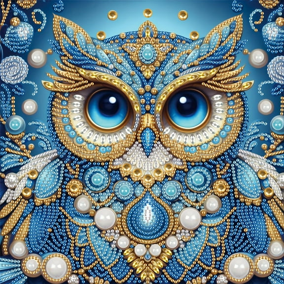 Blue Owl Diamond Art Painting Kit