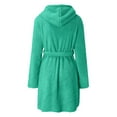 thumbnail image 5 of Bcresic Clearance Womens Nightgowns Plush Hooded Robes Fuzzy Sherpa Pajamas Cropped Loungewear Daul Fleece Sleepwear Winter Warm Nightgown with Waisthand Saving,Mint Green,Small, 5 of 7