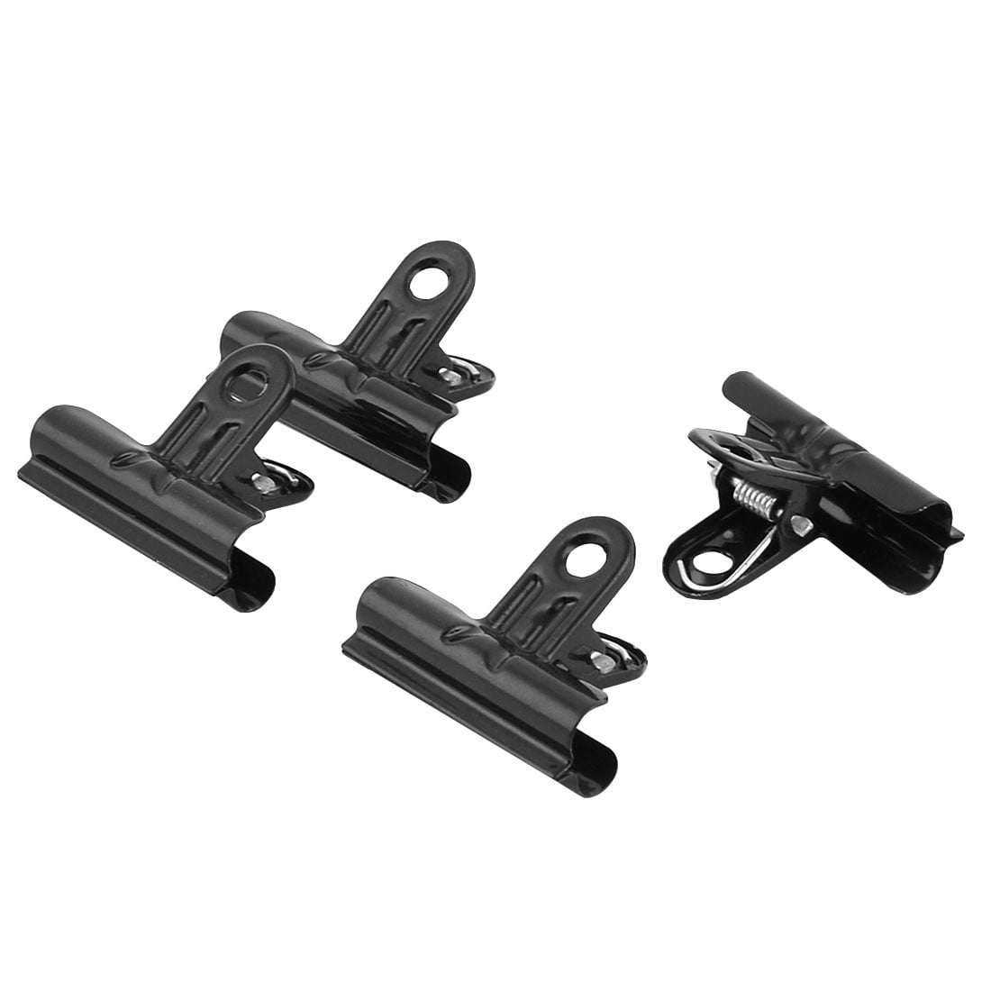 25 Pack Bulldog Clips Black, 50mm 2 inch Black Paper Clips Metal Hinge Chip Clip File Clamps with Cubicle Hooks for Photos,Crafts,Food Bags,Drawings at School,Home Kitchen & Office Supplies