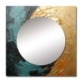 thumbnail image 2 of Designart "Swirl Vortex in the Desert Mirage IV" abstract spirals Square Mirror For Wall Decor - Large Gold Square Mirror Printed Wall Decor - Modern Square Living Room Mirror, 2 of 5
