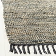 thumbnail image 2 of SAFAVIEH Vintage Leather Zharko Solid Braided Fringe Runner Rug, Grey, 2'3" x 6', 2 of 8