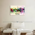 thumbnail image 2 of Elephant Stock Paris Skyline Colors Wall Art - Horizontal Canvas Wall Art - Living Room Wall Decor - City Canvas - Green And Purple Decor - 30" x 20", 2 of 8