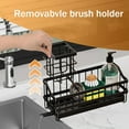 thumbnail image 4 of Aovky Sponge Holder for Kitchen Sink, Sink Caddy with High Brush Holder, 360°Self Drain Kitchen Sponge Caddy Organizer with Removable Dishcloth Rack for Countertop Storage Dish Soap Dispenser, 4 of 7