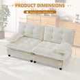 thumbnail image 4 of FFH 77" Chenille Loveseat, Sectional Sofa with Removable Armrests, Cloud Couch for Living Room, Beige, 2-Seat, 4 of 15