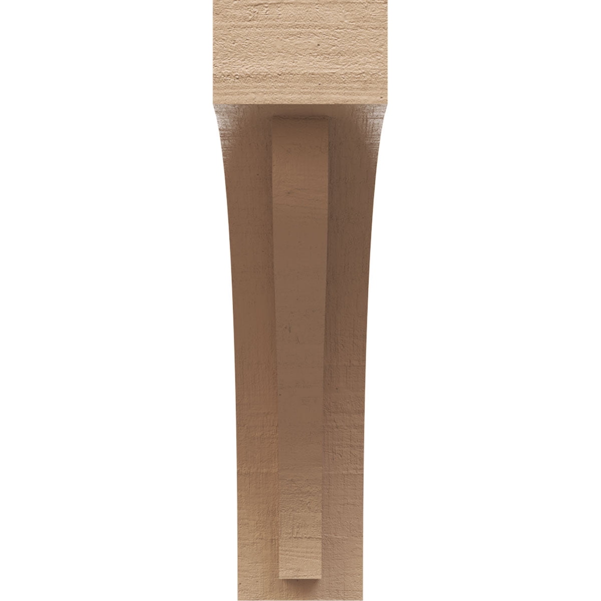 3"W x 12"D x 12"H Thin Helena Rough Cedar Woodgrain TimberThane Corbel, Primed Tan