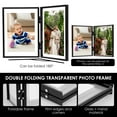 thumbnail image 6 of GHOJET Double Picture Frame 7 x 5Inch Metal Hinged 2 Photos Frame Desk Picture Frame with Glass Folding Photo Frames Vertical with Real Glass Front Tabletop Vertical Frame for Wedding Family Pictures, 6 of 8