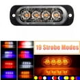 4LED Car Strobe Warning Light Grill Flashing Breakdown Emergency Light