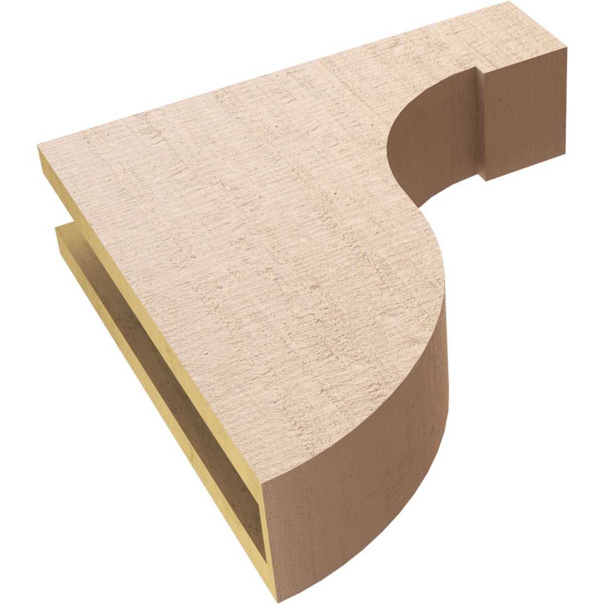 4"W x 16"D x 16"H Thin Del Monte Rough Cedar Woodgrain TimberThane Corbel, Primed Tan