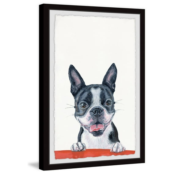 Marmont Hill "Happy Puppy" Framed Painting Art Print, 8.00" x 1.50"