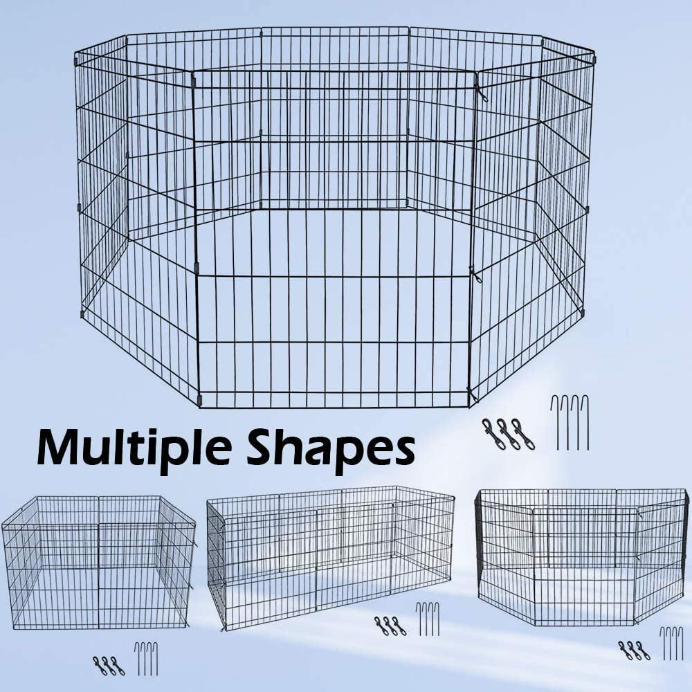 30 inch Puppy Playpen for Medium Dogs, Dog Playpens for the HouseDog Fence Outdoor,Portable Foldable Dog Outdoor Playpen Metal Wire Pet Exercise Pen Fence Enclosure for Cats,Dogs,Rabbits