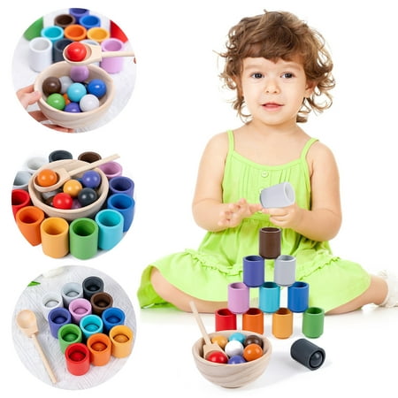 GUZOM Top Kids Toys for 2022- Baby Color Classification Cup Young Kids Pairing Enlightenment Training Teaching Aids Early Education Educational Toys