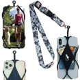 thumbnail image 1 of Cell Phone Holder for Walking with Universal Lanyard Phone Case for Most Smartphones by Gecko Travel Tech (CAMO White Neck - Black Diamond), 1 of 4