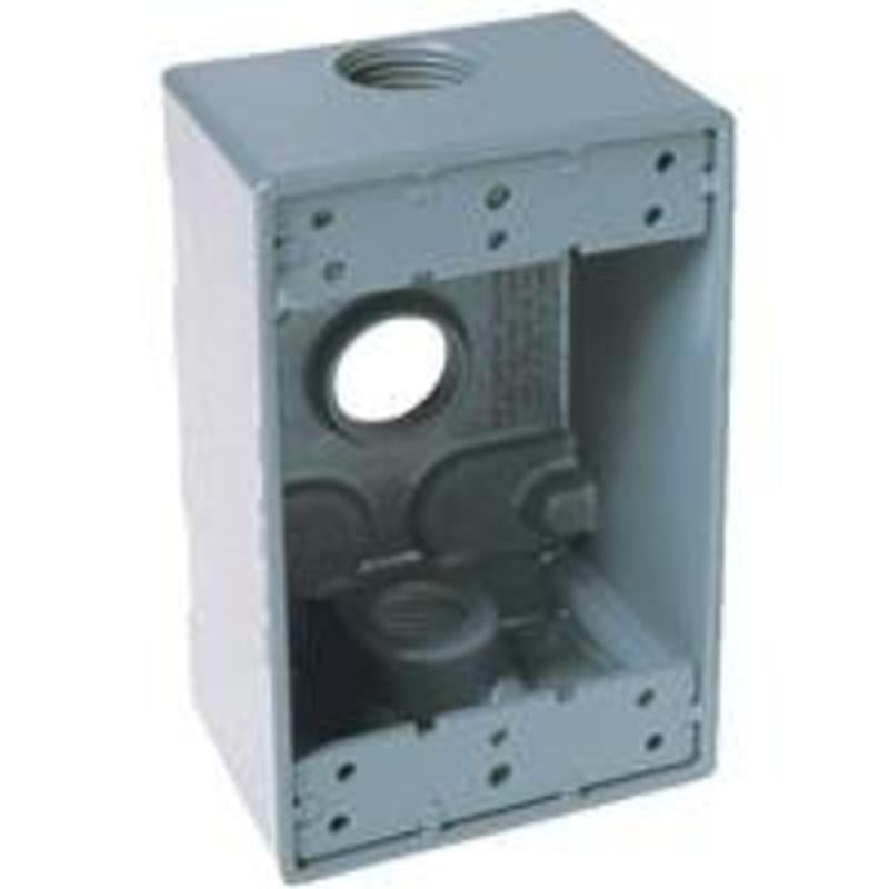 Weatherproof Electrical Box, 1 Gang Gray Outdoor Box Hubbell Outlet ...