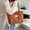 Brown, variant on Letter Patch Decor Corduroy Shopper Bag Women Shoulder Bags Ladies Handbag Student Bag Cute Crossbody Monogrammed Satchel Bag Women Gift