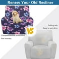 thumbnail image 5 of Renewold Plumeria Purple Blue Oversized Recliner Cover Fitted Lazy Boy Chair Cover 4 Pieces Universal Reclining Chair Cover for Standard Large Recliner with Storage Pocket, 5 of 8