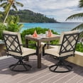 thumbnail image 3 of Costway Set of 2 Patio Swivel Dining Chairs Cushioned Armrest Garden Deck, 3 of 11