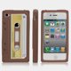 thumbnail image 3 of Protector de la cubierta de la caja de la piel del silicón de la cinta de casete retro para el iPhone 4S 4G, 3 of 9