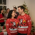 thumbnail image 5 of Sleigh'n It Ugly Christmas Sweater - Funny Hockey Santa Pullover for Adults - Unisex Holiday Sweaters Sweater Medium Multicolor, 5 of 6