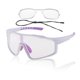 thumbnail image 1 of 1 juego de gafas de motocicleta triacetato de celulosa PC UV400 gafas de sol para deportes al aire libre motocross bicicleta de tierra lente púrpura claro marco blanco púrpura, 1 of 6