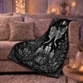 thumbnail image 6 of Luna moth moon phases candles crystals black Flannel Blanket for bedroom reading nook gothic celestial Home Decor mystical botanical night Gift for moth lovers fans, 6 of 9