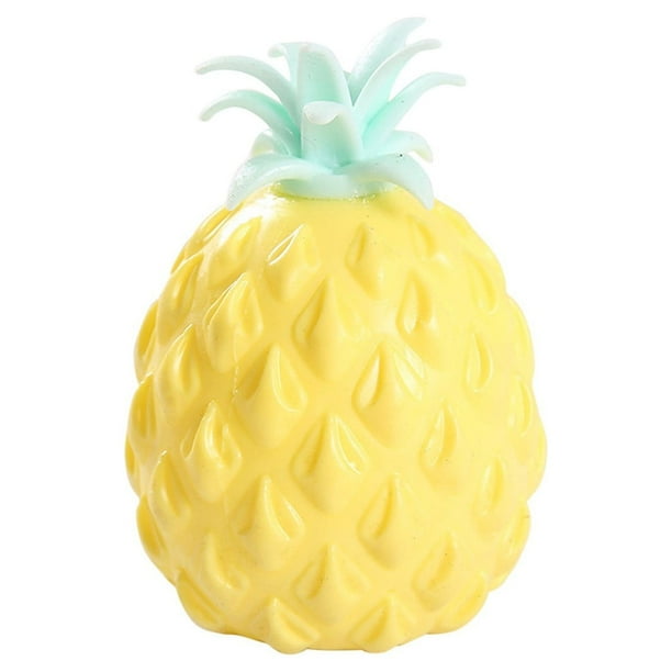 Bola para aliviar el estrés de piña - Juguete antiestrés para adultos con tirones y estiramientos, gotas de agua en gel, alivio de ansiedad y ira, 10,5x6 cm