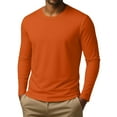 thumbnail image 4 of Kixjoy Mens Thermal Long Sleeve Shirt Big and Tall Slim Fit Crewneck Shirt Long Sleeve Winter Thermal Undershirts Basic Comfortable Lightweight Men's Clothing, Orange 4XL, 4 of 4