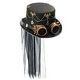 thumbnail image 4 of GUOOL Chapeau Steampunk Accessoires de Costume pour Cosplay de Vacances Jeu de Rôle Noir, 4 of 9
