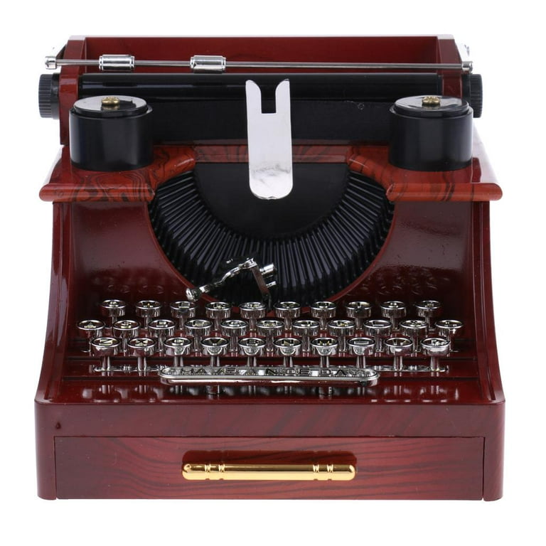 Vintage Style Mechanical Typewriter Music box Gift Jewelry box with drawer  Classic Music box Organiz