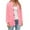 Pink, variant on Women's Solid Color Long Sleeve Open Front Coat Business Casual Work Twill Blazer Jacket with Pocket White XXL