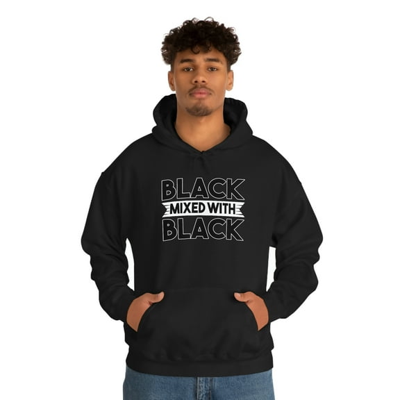 Black Mixed with Black Unisex Hoodie, S-5XL Black is Beautiful Black Pride
