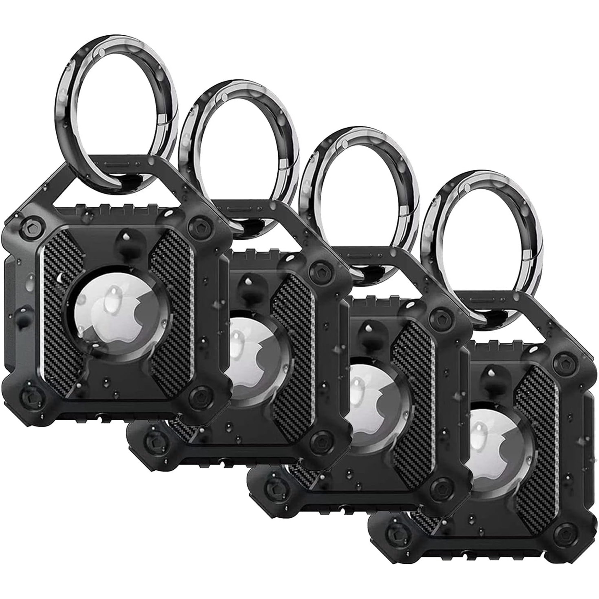 RECKNEY Porte Cle AirTag 2 Pièce Porte-clés Etui Air Tag De Protection En Cuir Synthétique Pour Apple Air Tags Avec Support Airtag Compatible AirTag