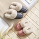 thumbnail image 4 of Zapatillas de algodón y lana de terciopelo de piel de ciervo con suela gruesa antideslizantes para hombres y mujeres para el hogar, 4 of 6