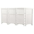 thumbnail image 3 of Suncast 4 Panel Outdoor Screen Enclosure - Freestanding Steel Resin Reversible Panel Outdoor Screen - Perfect for Concealing Garbage Cans, Air Conditioners - White, 3 of 3