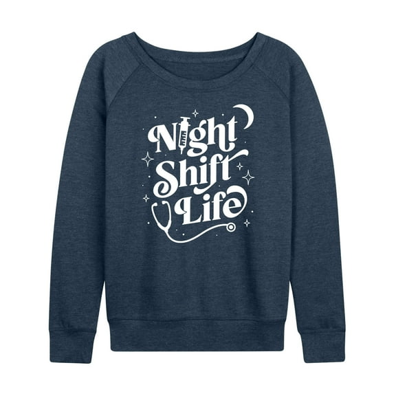 Instant Message - Night Shift Life - Women's Lightweight French Terry Long Sleeve Shirt