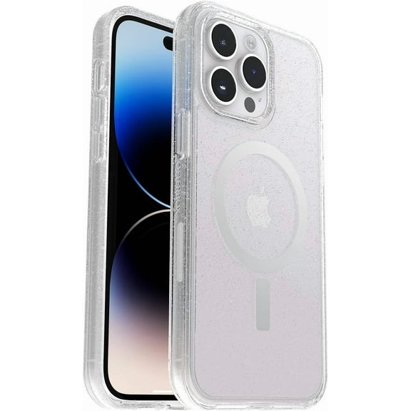 OtterBox iPhone 14 Pro Max (Only) - Symmetry Clear Series  Case - Stardust (Clear/Glitter) - Ultra-Sleek - Snaps to MagSafe - Raised Edges Protect Camera & Screen - Non-Retail Packaging