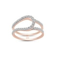 thumbnail image 1 of 1/3 CT Round Cut White Cubic Zirconia Enhancer Curve Guard Ring In 14K Rose Gold Plated 925 Sterling Silver (Color: White, Clarity: VVS1-VVS2, 0.33 Cttw) -8, 1 of 8