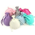 thumbnail image 4 of 10Pcs Fashion Dustproof Necklace Wrapping Bag DIY Gift Round Velvet Bag Jewelry Packaging Bag Storage Pouch Drawstring Pouches LAKE BLUE 7X9CM, 4 of 8