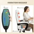 thumbnail image 4 of Vinsetto Massage Office Chair, Linen Fabric Desk Chair w/ Footrest, White, 4 of 10