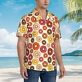 thumbnail image 3 of Pofeuu Donut Print Hawaiian Shirt for Men Sleeves Casual Button Down Summer Beach Dress Shirts T-Shirts,X-Large, 3 of 7