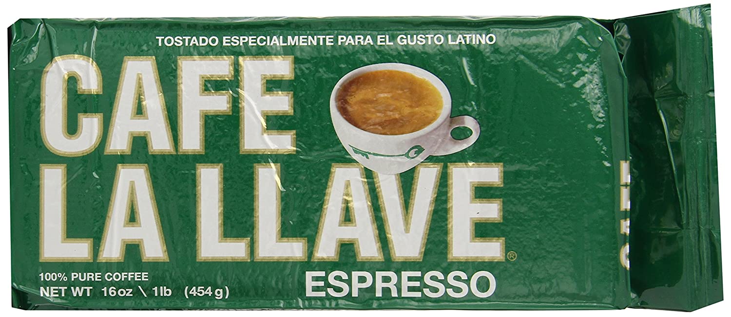 Café La Llave Espresso 100 Pure Coffee, Dark Roast Espresso, 16 Ounce