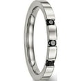 thumbnail image 5 of Stainless Steel Polished 3 Stone Black Cz 2.5mm Flat Band (Size 9) Made In China sr516-9, 5 of 5