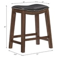 thumbnail image 5 of Pemberley Row Faux Leather Black Counter Stool Rectangular Nailhead Trim 24" Unassembled, 5 of 5