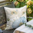 thumbnail image 5 of Spring Floral Throw Pillow Cover Watercolor White Blue Poppy Flowers Leaf Plant Cotton Linen Cushion Cover Throw Pillow Case with Invisible Zipper for Couch Sofa Bed Chair Car 26x26 Inch, 5 of 9