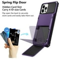 thumbnail image 2 of for iPhone 14 Pro Max Case Wallet Cover 4-Card Credit Card Holder ID Slot Scratch Resistant Dual Layer Hybrid Protective Hard Shell Rugged TPU Bumper Armor Case 6.7 inch Grey Purple, 2 of 13